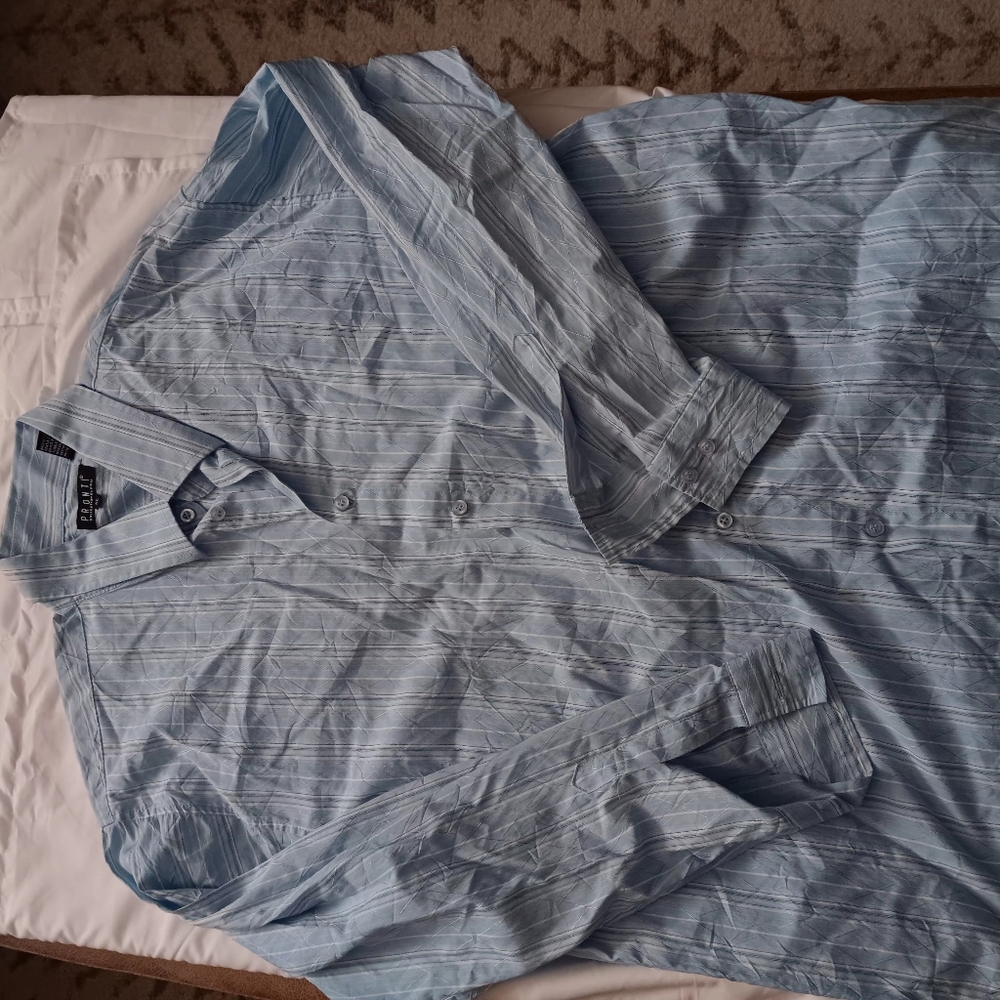 Mens pronti collection blue dress shirt by phita size xl